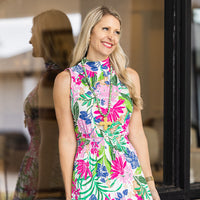 34" Green and Blue Rainflower Jasper with Sarah Cross