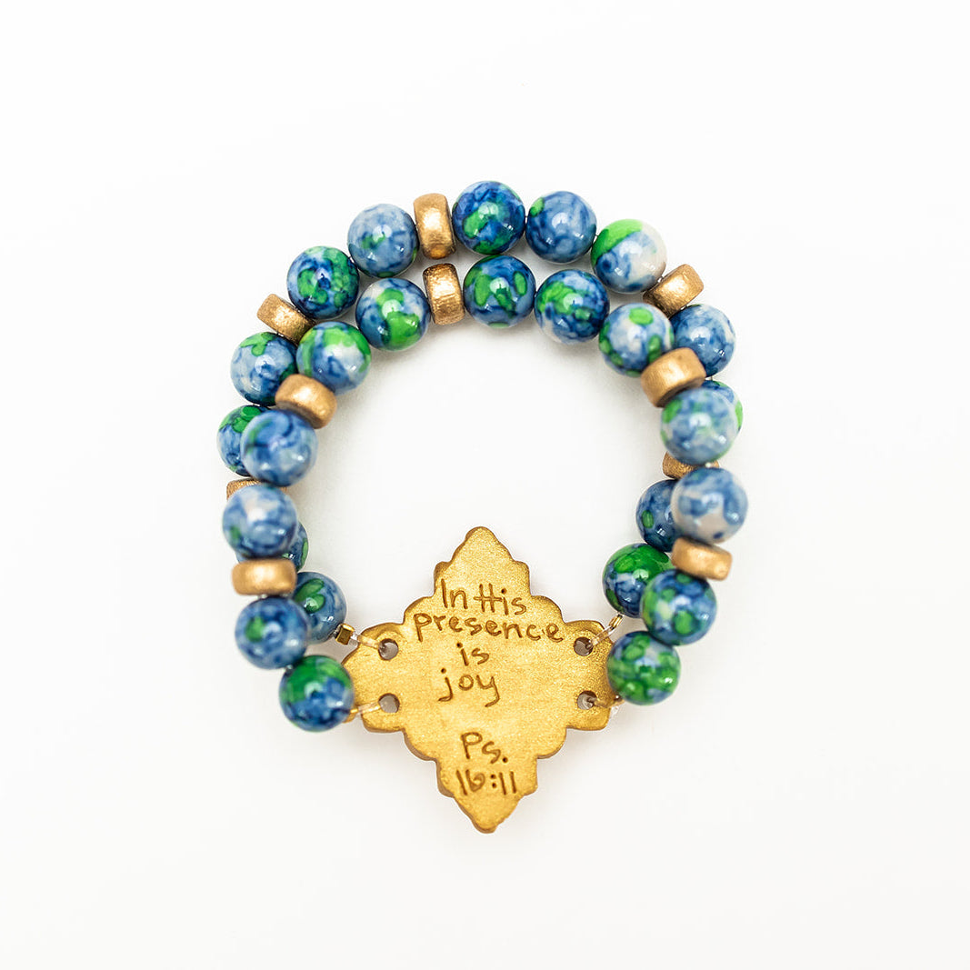 Blue and Green Jasper double strand with Ellie