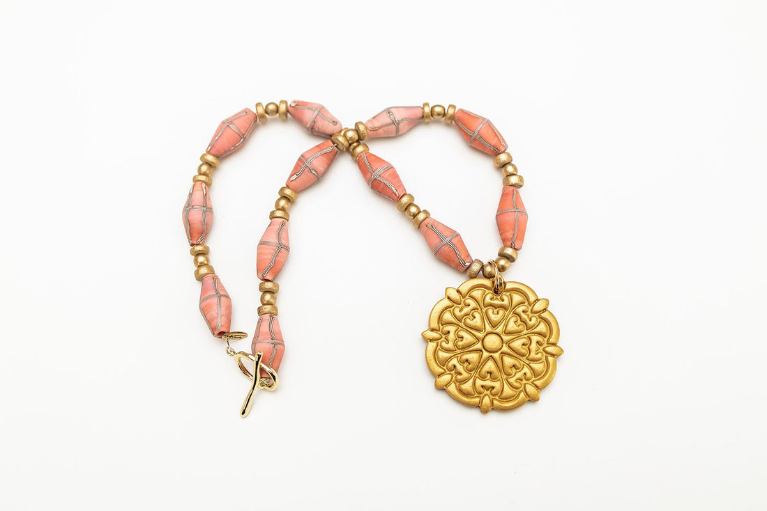 18" Pink Cross Glass with Ruth Cross