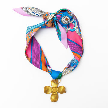 Multicolored Scarf with Dogwood