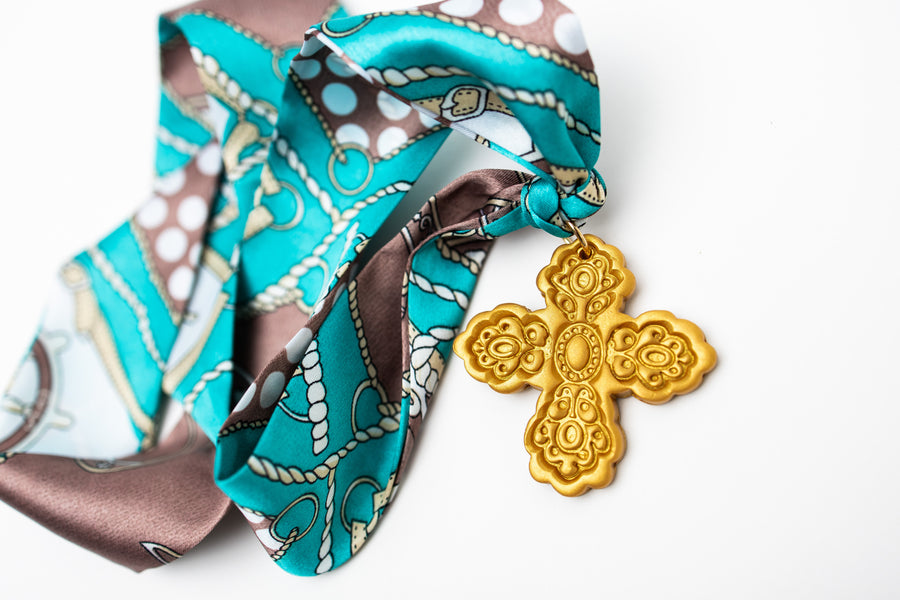Teal Scarf with Susie Cross