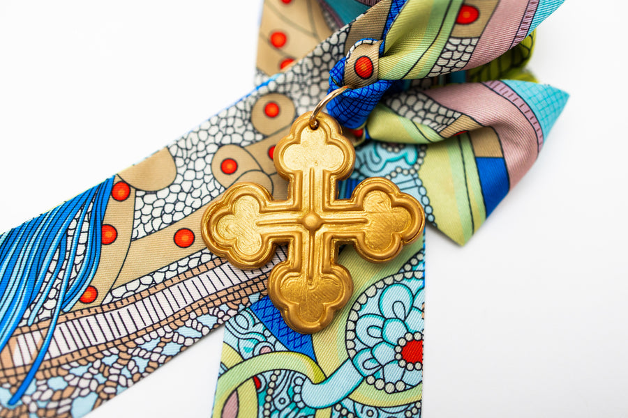 Multicolored Scarf with Megan Cross