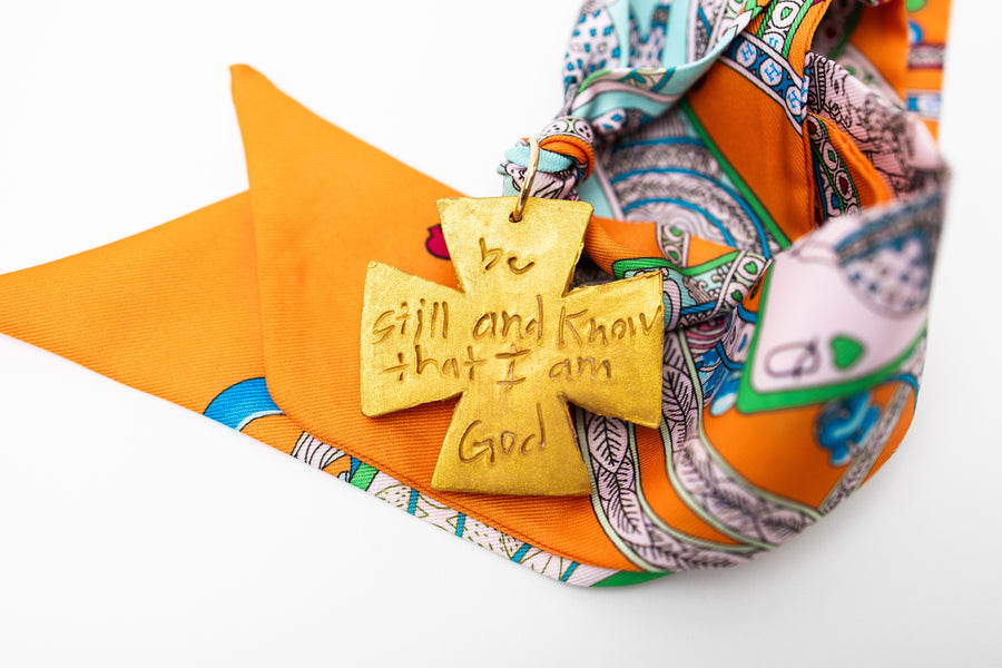 Orange Scarf with Anna Cross
