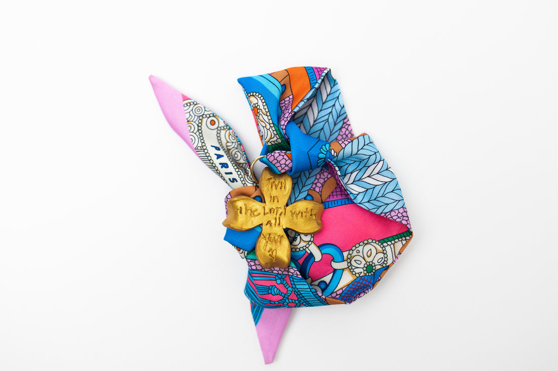Multicolored Scarf with Dogwood