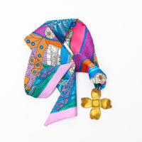 Multicolored Scarf with Dogwood