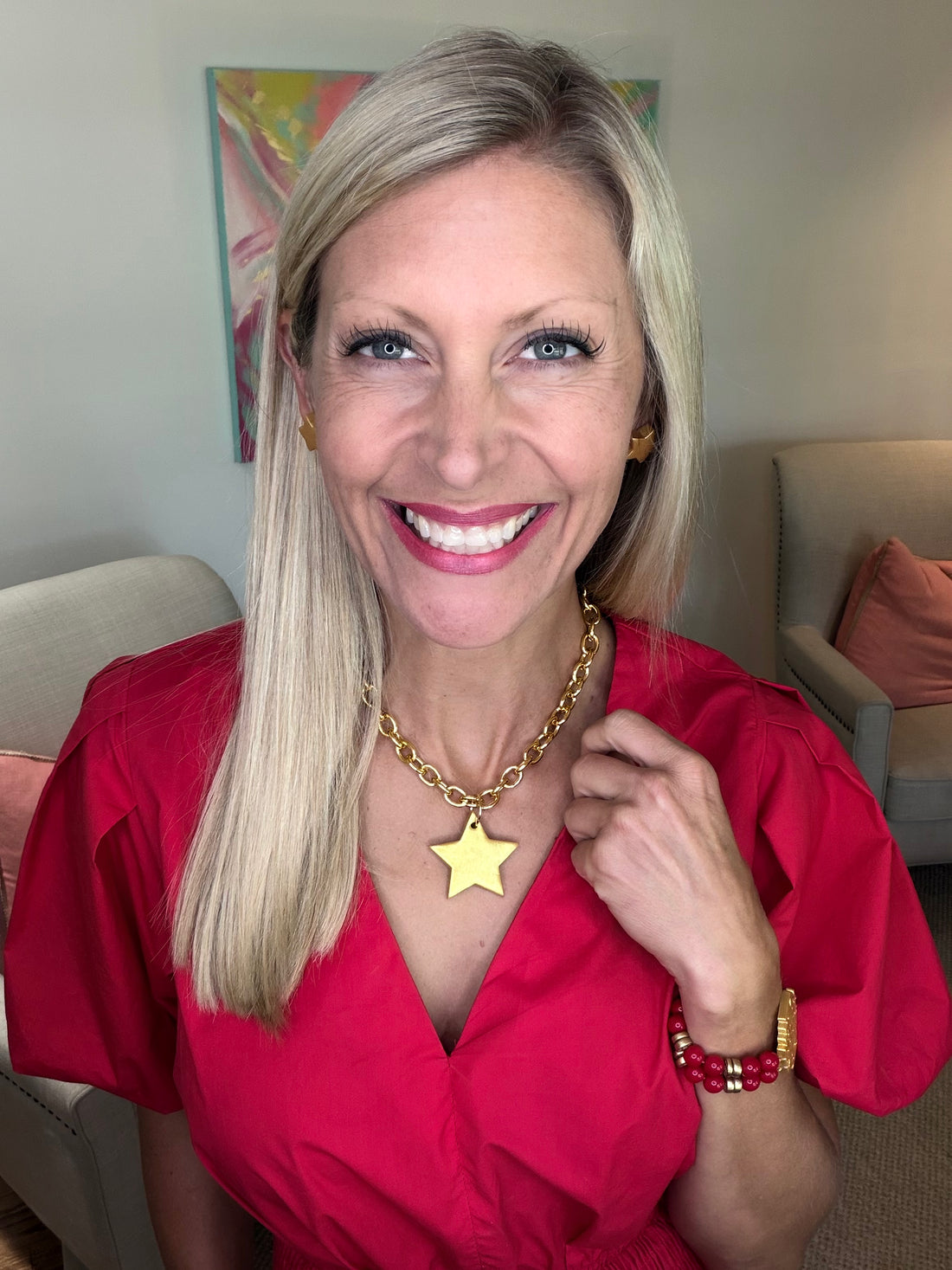 Gold Chain Star Medallion