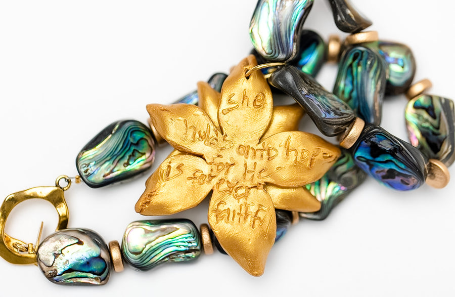 Abalone Shell with Double Stargazer Lily