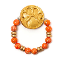 Orange Sea Jasper with Tiger Paw Bracelet