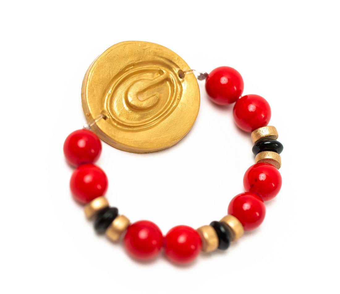 Red & Black Jade with Georgia G Bracelet