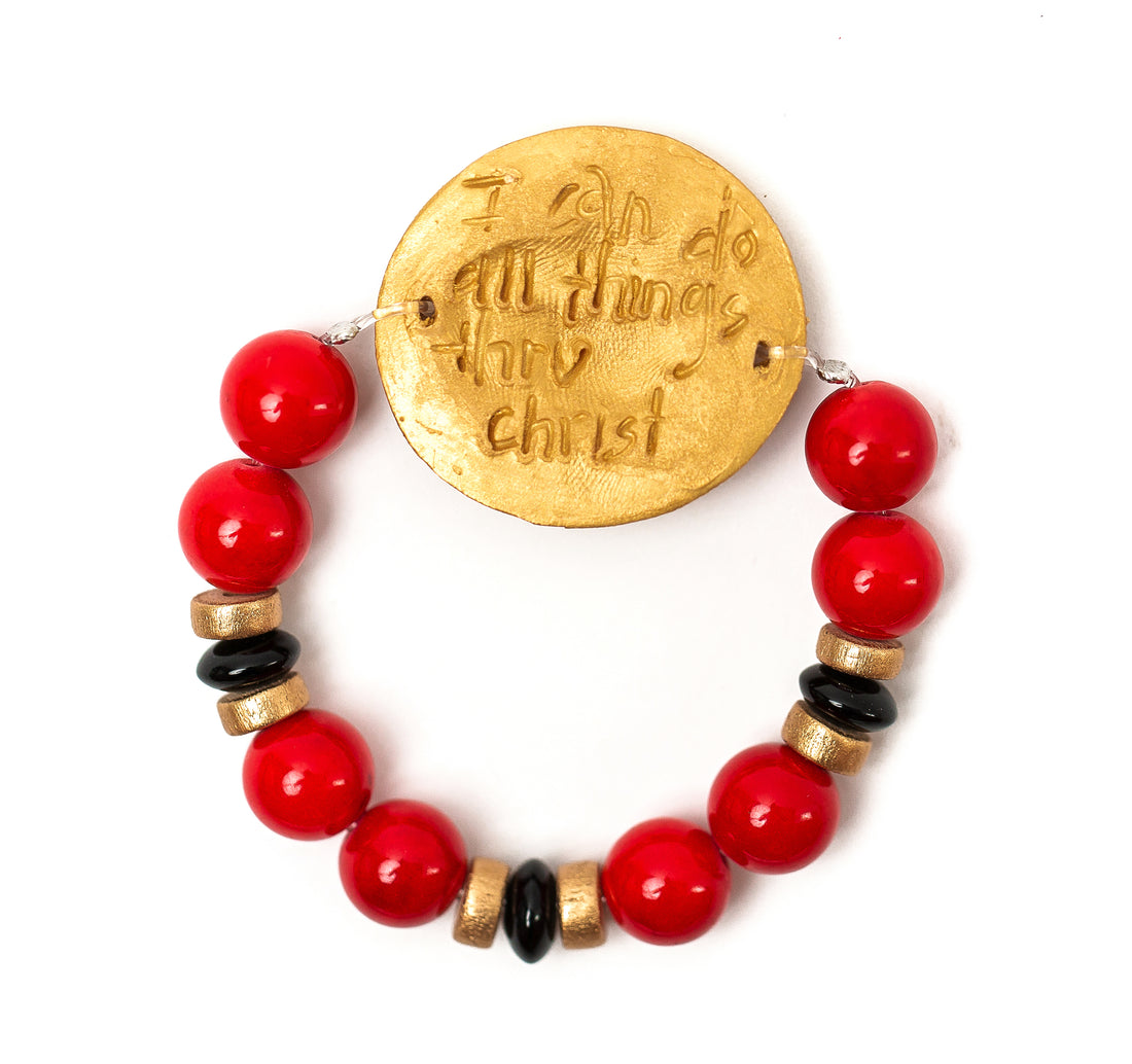 Red & Black Jade with Georgia G Bracelet
