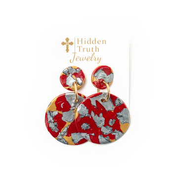 Crimson & Silver Double Dangles