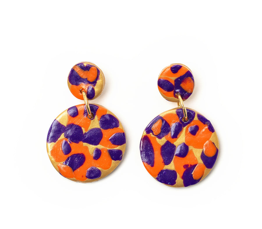 Orange & Purple Double Dangles