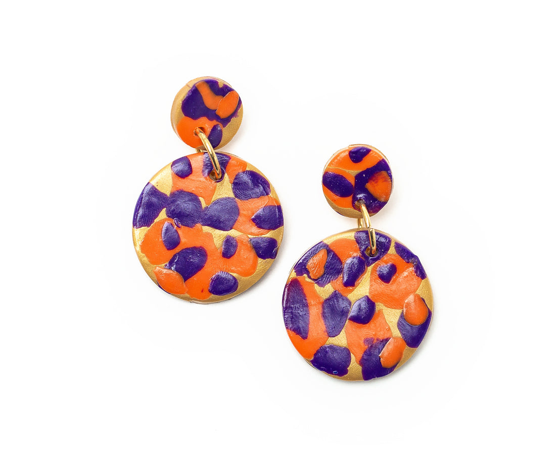 Orange & Purple Double Dangles