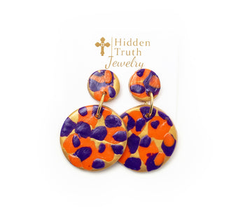 Orange & Purple Double Dangles