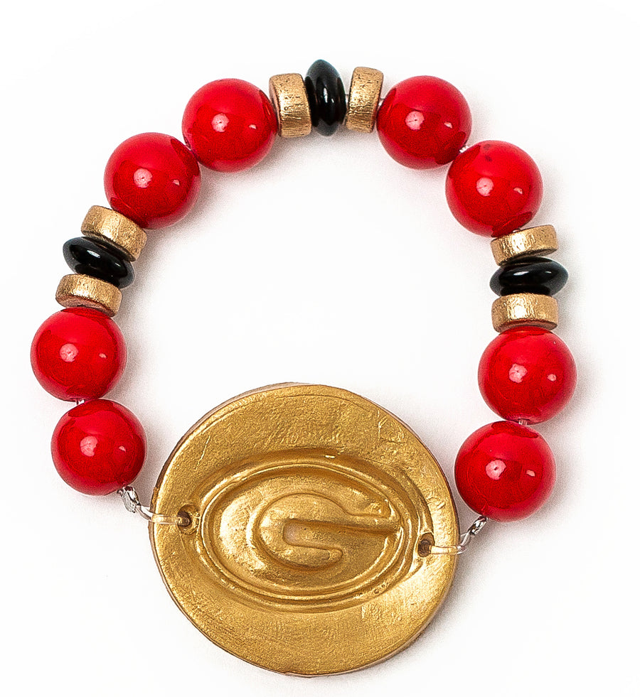 Red & Black Jade with Georgia G Bracelet