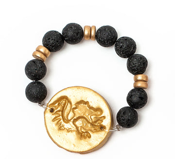 Black Lava with Gamecock Bracelet