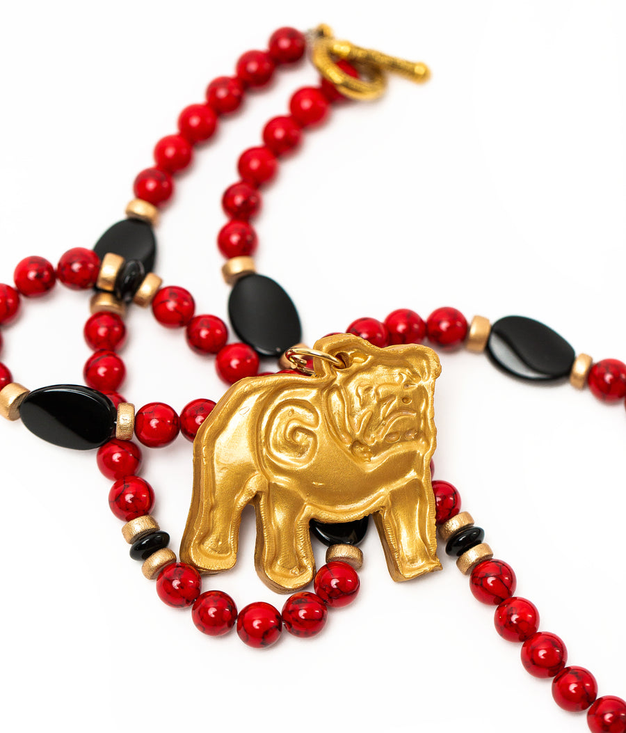Red Jade and Black Onyx with Georgia Bulldog