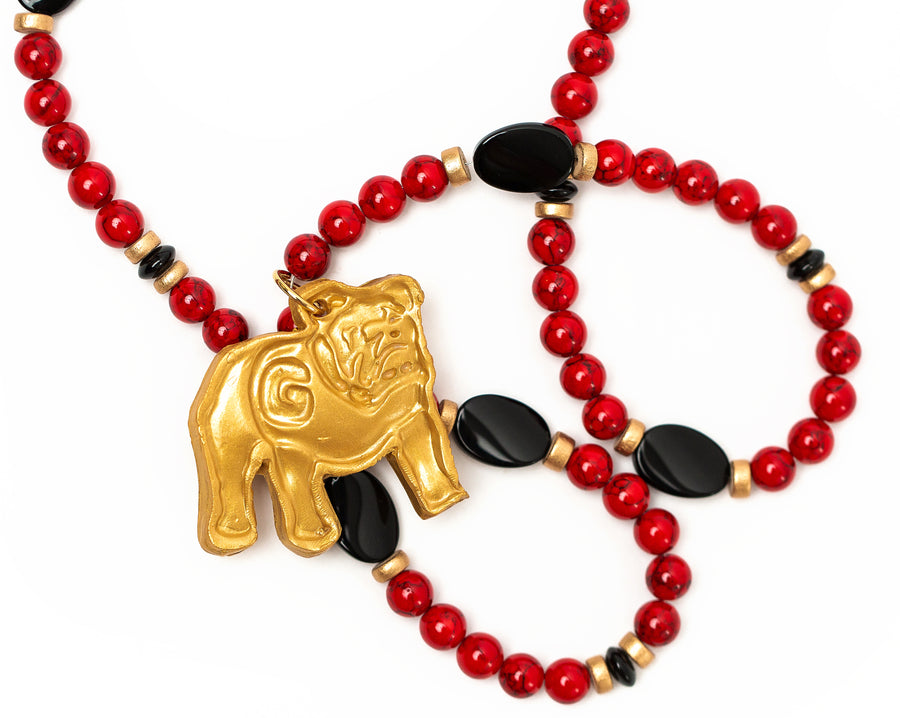 Red Jade and Black Onyx with Georgia Bulldog