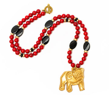 Red Jade and Black Onyx with Georgia Bulldog