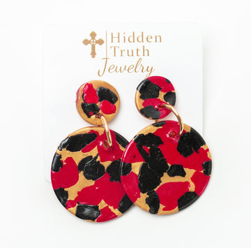 Garnet & Black Double Dangles