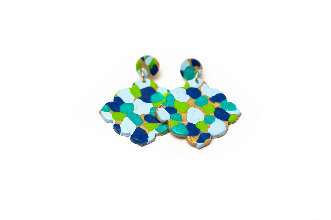 Multi-blues Confetti Dangles