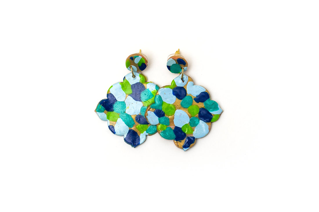 Multi-blues Confetti Dangles