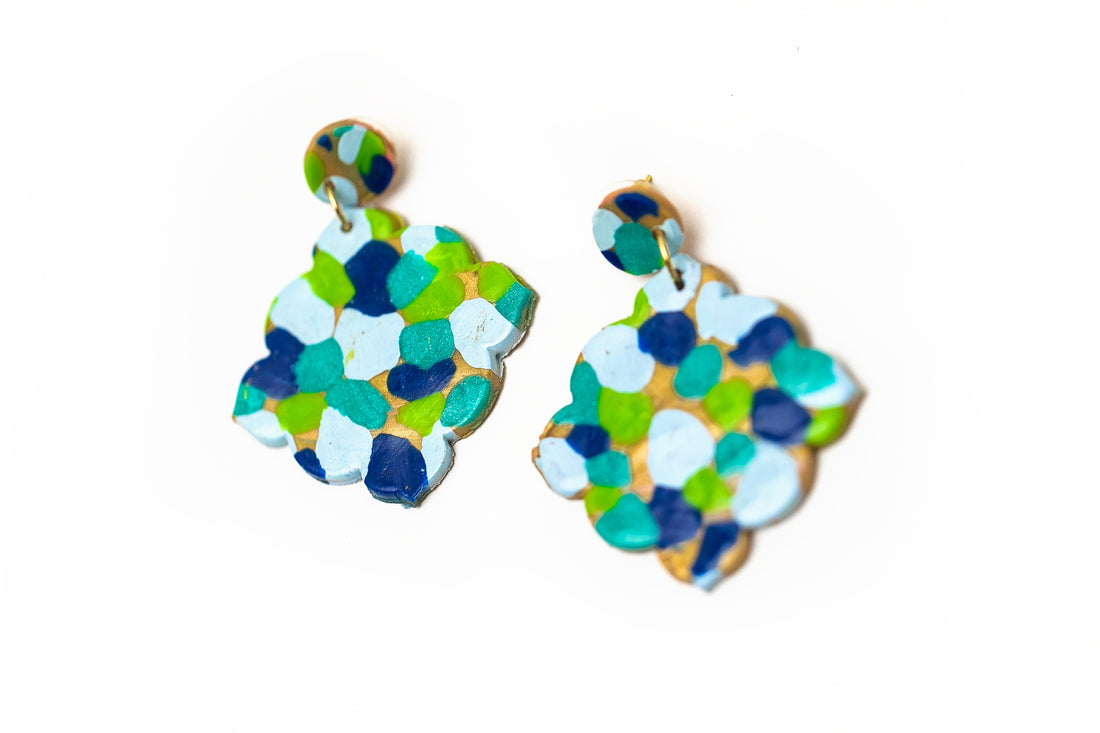 Multi-blues Confetti Dangles