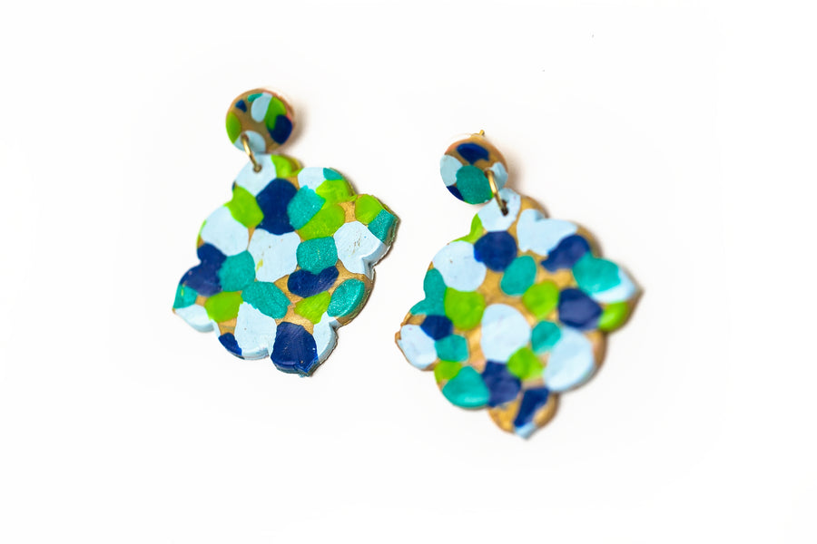 Multi-blues Confetti Dangles