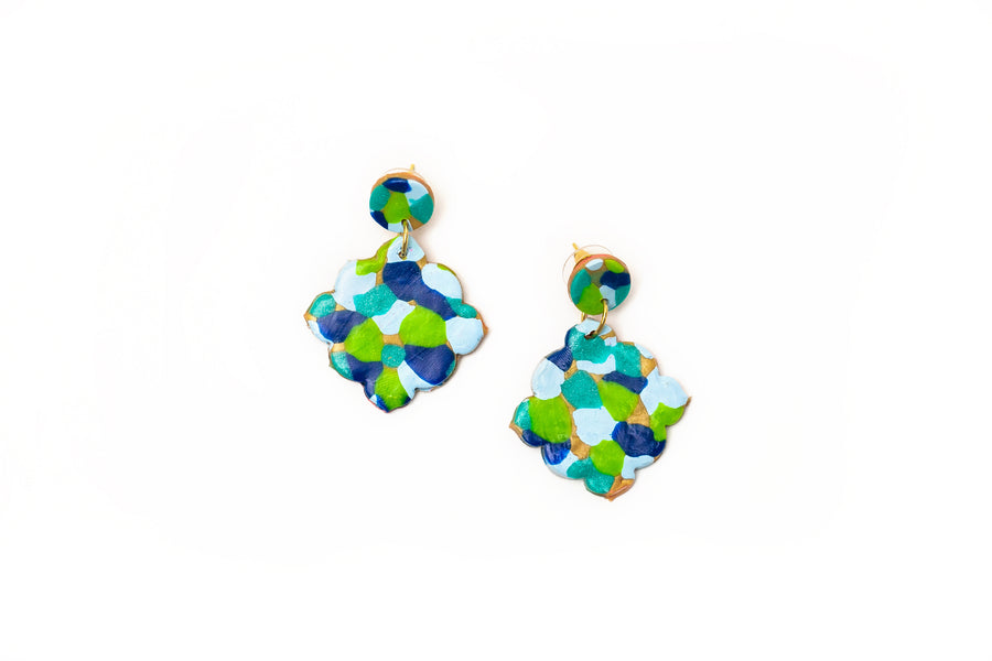 Multi-blues Confetti Dangles