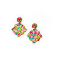 Pink, Turquoise & Green Confetti Dangles