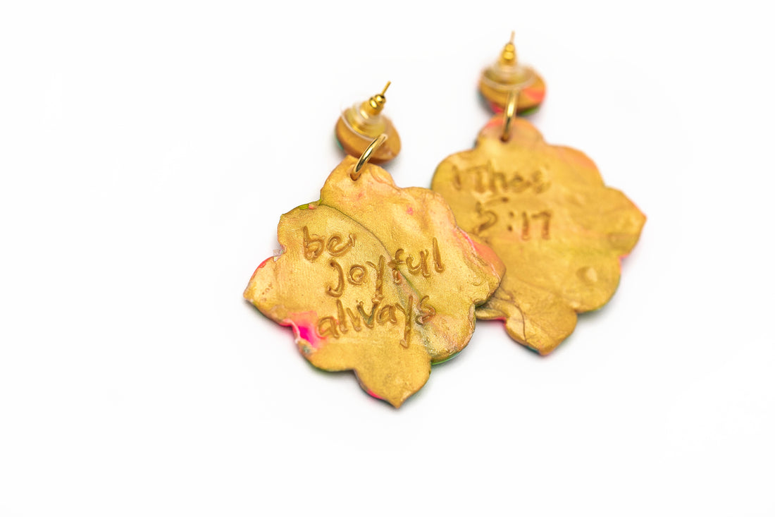 Pink, Turquoise & Green Confetti Dangles