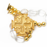 Gold & Clear Quartz Nuggets with Jerusalem Cross