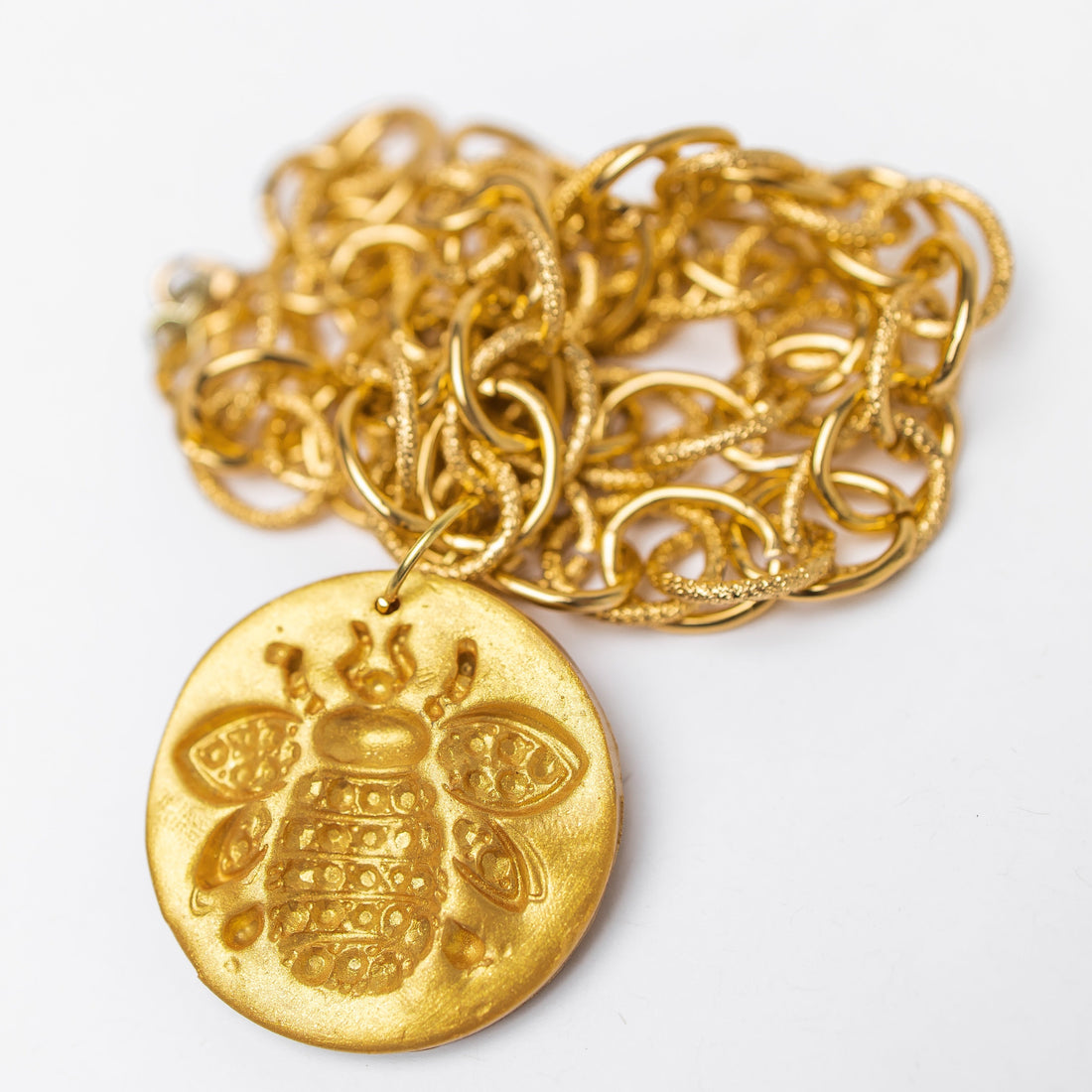 Gold Chain with Bee Medallion