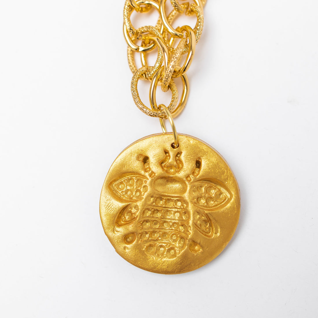 Gold Chain with Bee Medallion