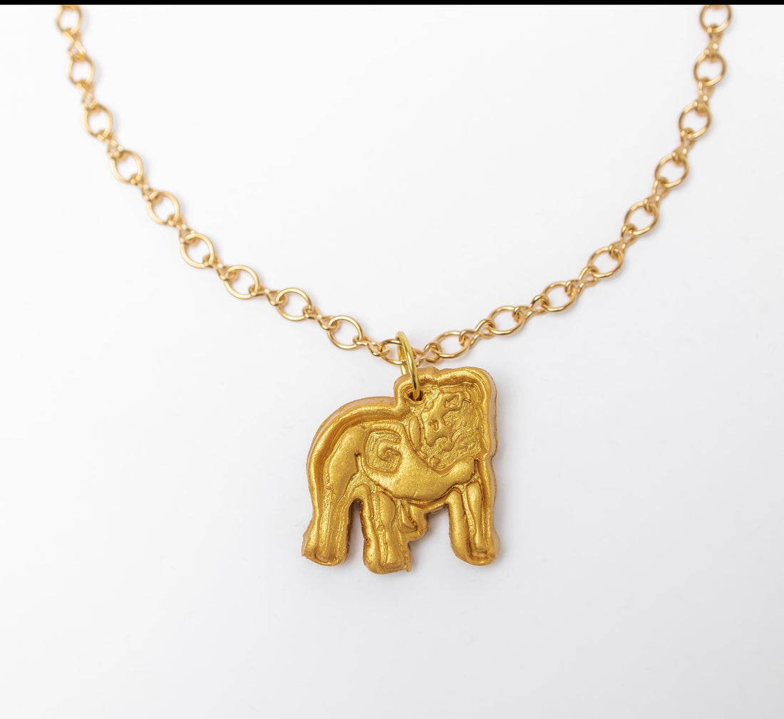 Gold Plated Figure 8 Chain with Bulldog