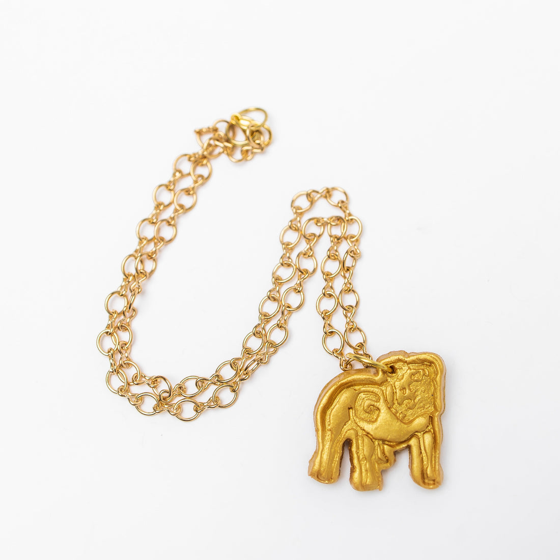 Gold Plated Figure 8 Chain with Bulldog