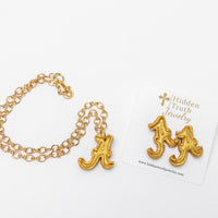 Gold Plated Figure 8 Chain with A