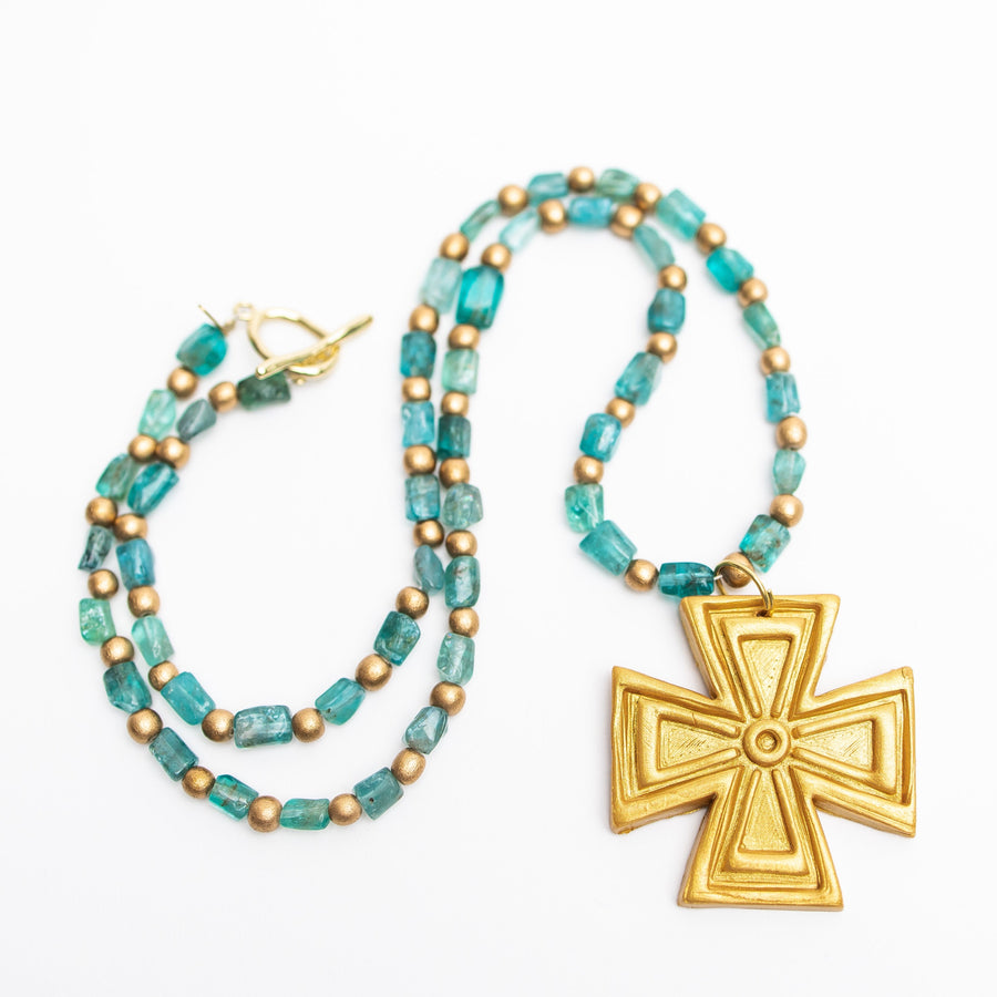 Blue Faceted Apatite with Anna Cross