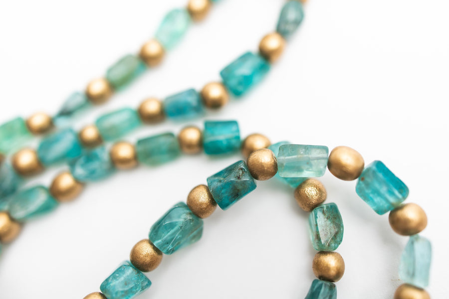 Blue Faceted Apatite with Anna Cross