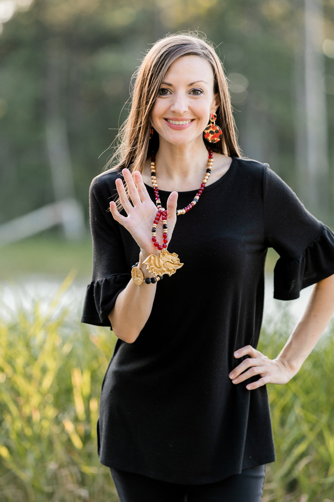 Gameday Confetti Double Dangle Earrings