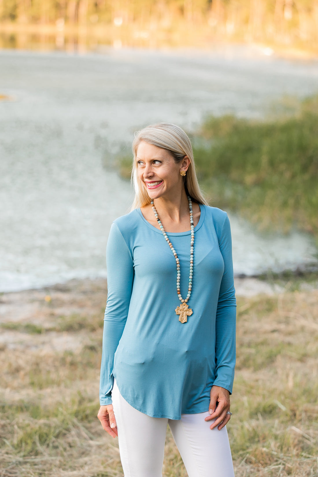 Amazonite with Leah Cross Necklace