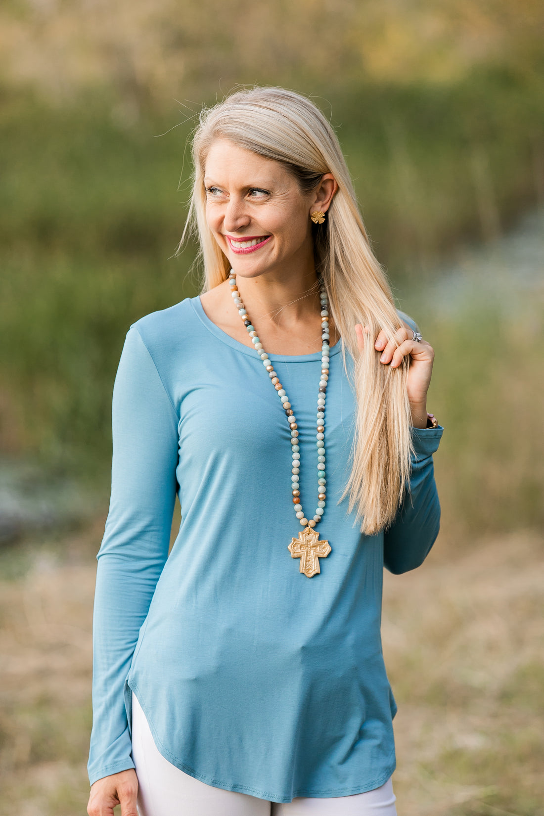 Amazonite with Leah Cross Necklace