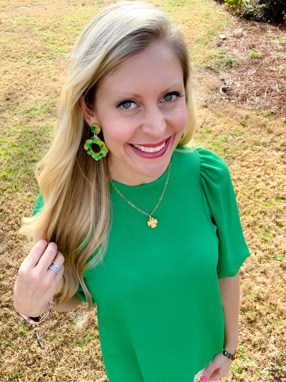 Green Multi Confetti Dangles