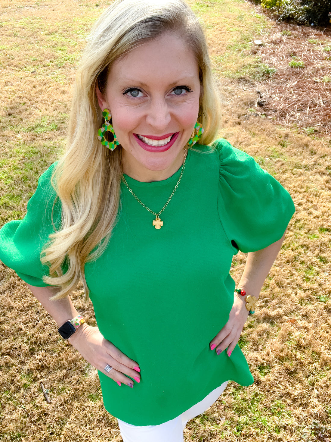 Green Multi Confetti Dangles