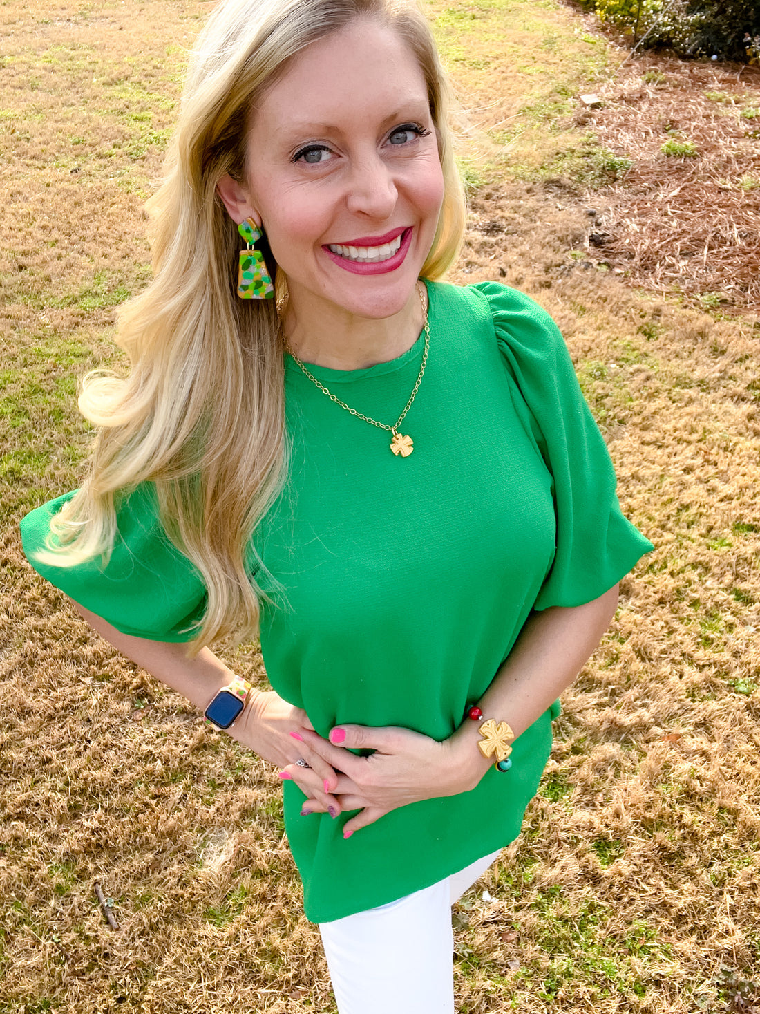 Green Multi Confetti Dangles