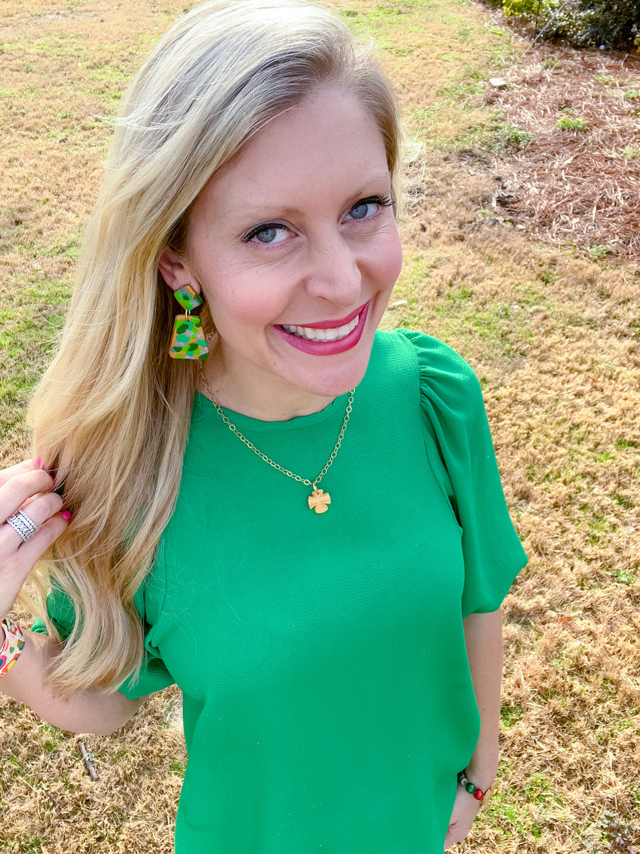 Green Multi Confetti Dangles