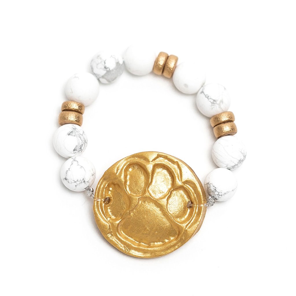 African White Turquoise with the Tiger Paw Bracelet