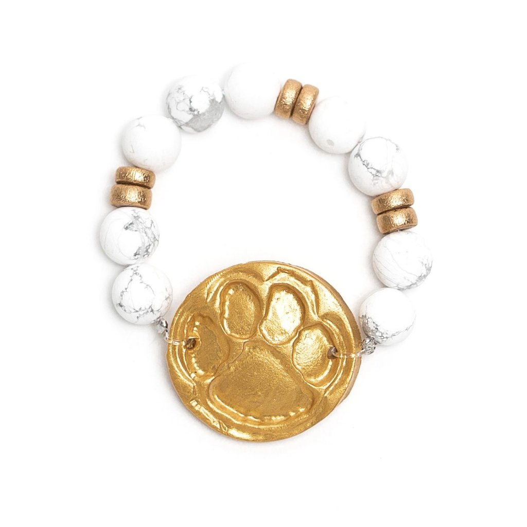 African White Turquoise with the Tiger Paw Bracelet