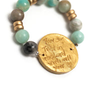 Stretch Matte Amazonite with Truth Cross Bracelet