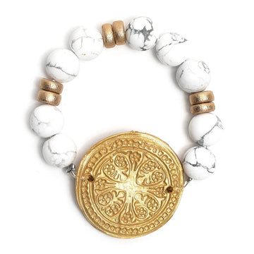 African White Turquoise with Truth Cross Bracelet